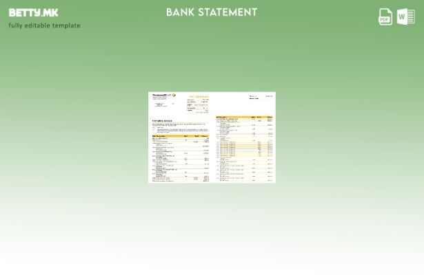 Модерен стил Шаблон за верзија на извод од банка на Австралија Комонвелт